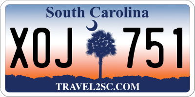 SC license plate XOJ751
