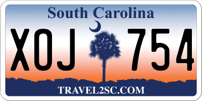 SC license plate XOJ754