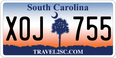 SC license plate XOJ755