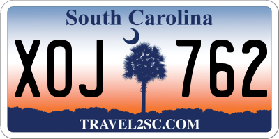 SC license plate XOJ762