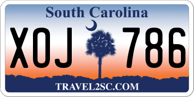 SC license plate XOJ786