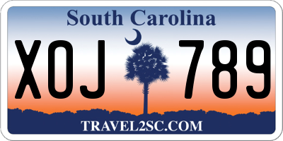 SC license plate XOJ789