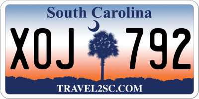 SC license plate XOJ792