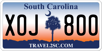 SC license plate XOJ800