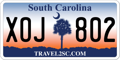 SC license plate XOJ802