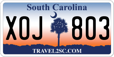 SC license plate XOJ803