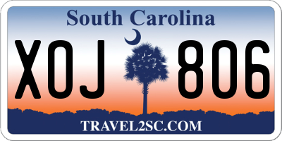 SC license plate XOJ806