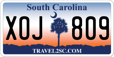 SC license plate XOJ809