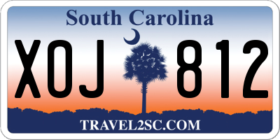SC license plate XOJ812