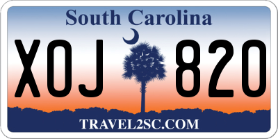 SC license plate XOJ820