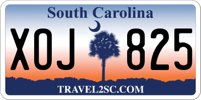 SC license plate XOJ825
