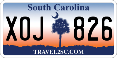 SC license plate XOJ826