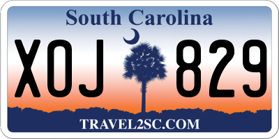 SC license plate XOJ829