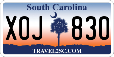 SC license plate XOJ830
