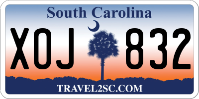 SC license plate XOJ832