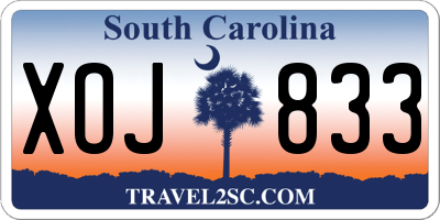 SC license plate XOJ833