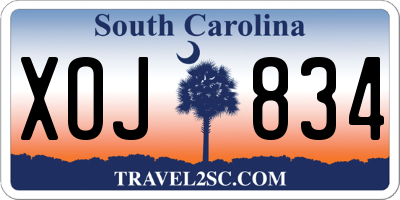 SC license plate XOJ834