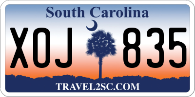 SC license plate XOJ835