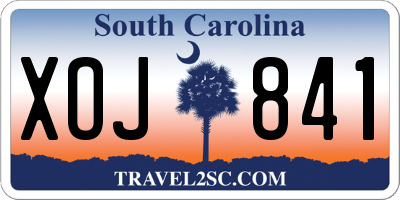 SC license plate XOJ841
