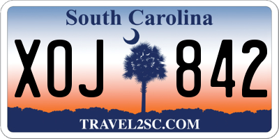 SC license plate XOJ842