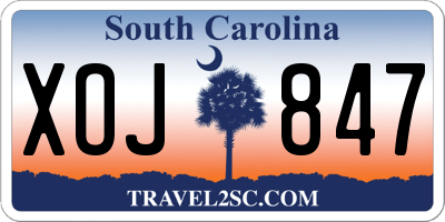 SC license plate XOJ847