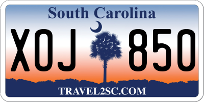 SC license plate XOJ850