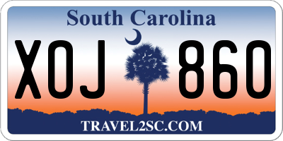 SC license plate XOJ860