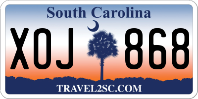 SC license plate XOJ868