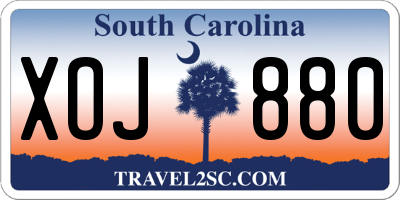 SC license plate XOJ880