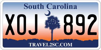 SC license plate XOJ892
