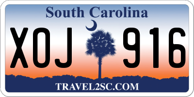 SC license plate XOJ916