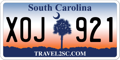 SC license plate XOJ921