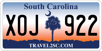 SC license plate XOJ922
