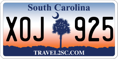 SC license plate XOJ925