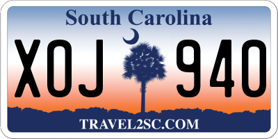 SC license plate XOJ940