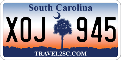 SC license plate XOJ945