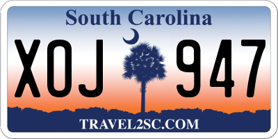SC license plate XOJ947