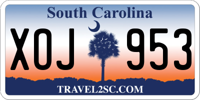 SC license plate XOJ953