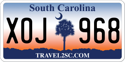 SC license plate XOJ968