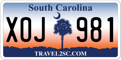 SC license plate XOJ981