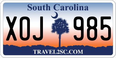 SC license plate XOJ985