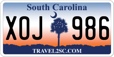 SC license plate XOJ986