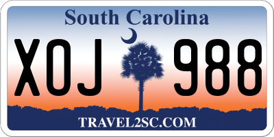 SC license plate XOJ988