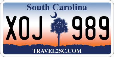 SC license plate XOJ989