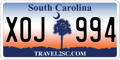 SC license plate XOJ994