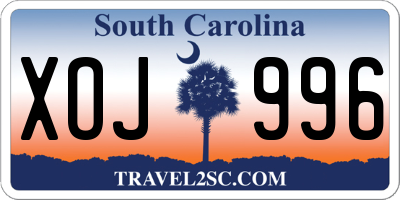 SC license plate XOJ996