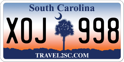 SC license plate XOJ998
