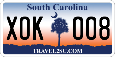 SC license plate XOK008