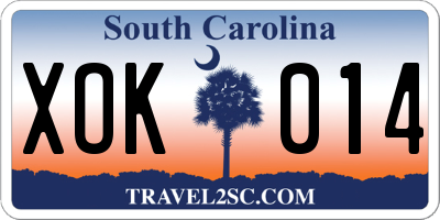 SC license plate XOK014