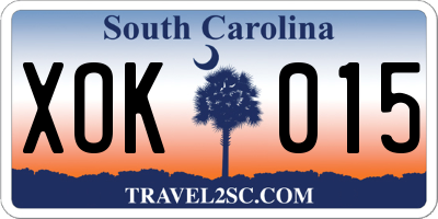 SC license plate XOK015